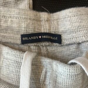 Brandy Melville Light Gray Ribbed Joggers